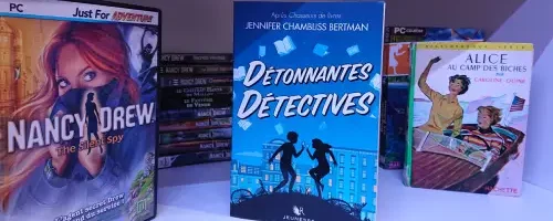 Visuel du roman Détonnantes Détectives de Jennifer Chambliss Bertman. Une enquête pleine de mystère.