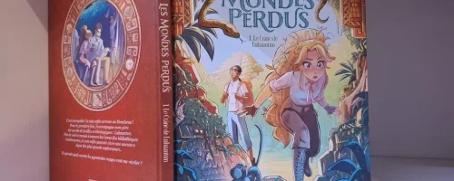 Visuel du tome 1 de la bd les mondes perdus, le Crâne de Lubaantun d'Aucha et Lemaux aux éditions Dupuis.